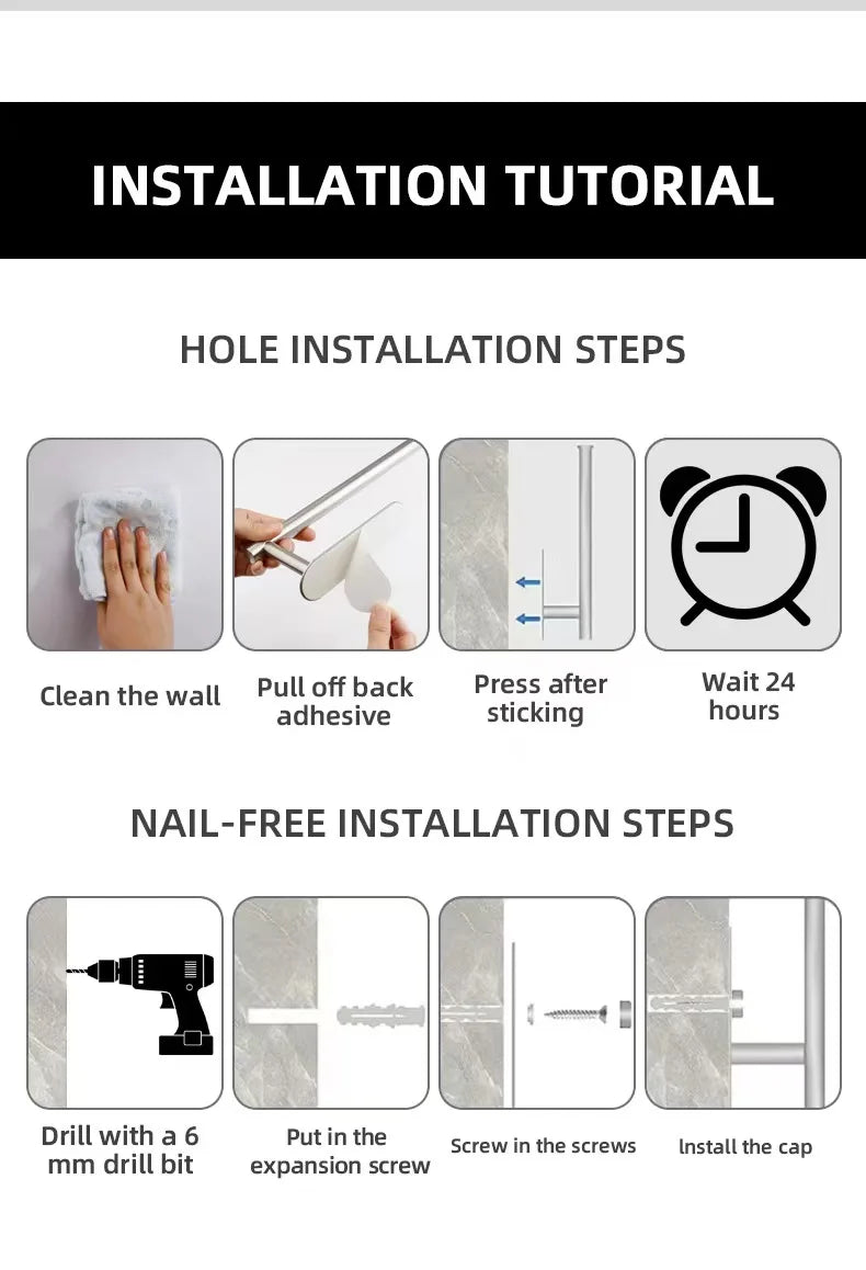 Prime Deal Zone kitchen paper towel holder with adhesive tissue hanger and toilet roll dispenser, mounted on bathroom cabinet.