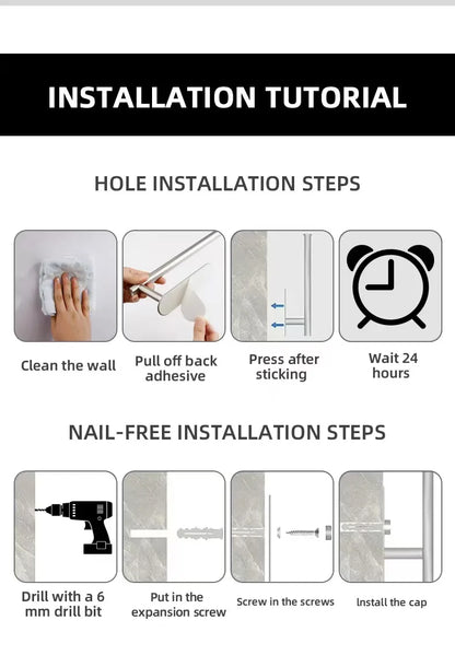 Prime Deal Zone kitchen paper towel holder with adhesive tissue hanger and toilet roll dispenser, mounted on bathroom cabinet.