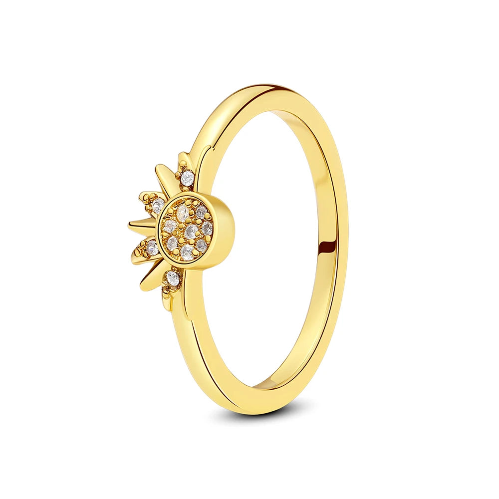 925 Sterling Silver Crown Heart Ring with Zircon
