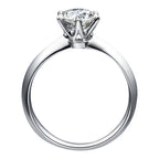 Sterling silver moissanite solitaire ring, prong setting - view 3