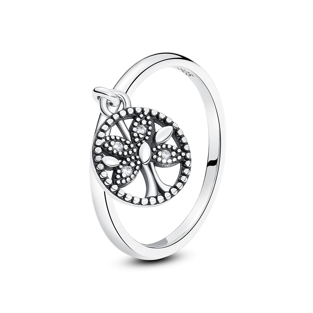 925 Sterling Silver Crown Heart Ring with Zircon