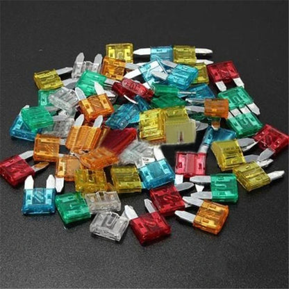 Prime Deal Zone fuse box set with 60 or 120 pieces, excluding medium fuses; 60-piece pack shown in a bag packaging.