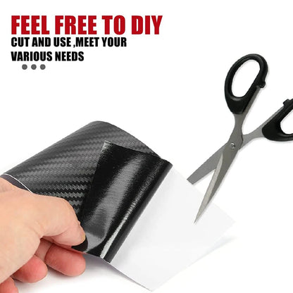 Black 3D carbon fiber car door sill and side mirror protective sticker by Prime Deal Zone, waterproof anti-scratch tape for auto customization.