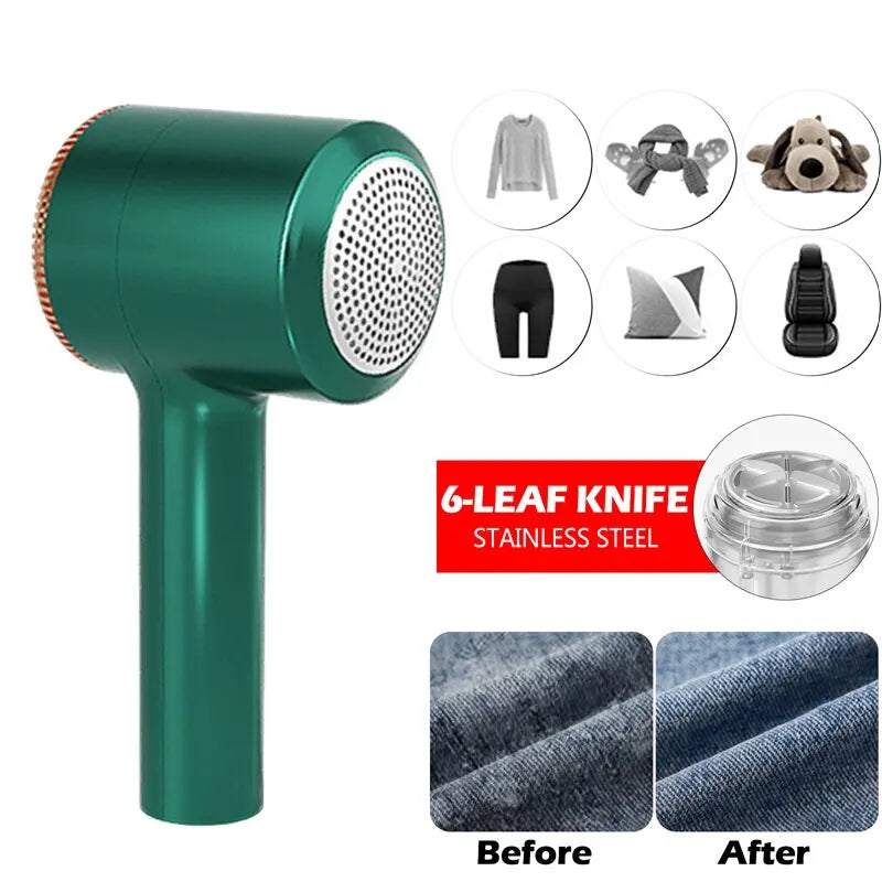 Prime Deal Zone USB rechargeable fabric shaver with electric fuzz remover and lint ball removal for clothing and upholstery.