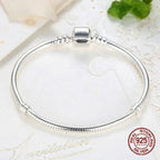 925 sterling silver snake chain bracelet, smooth - view 3