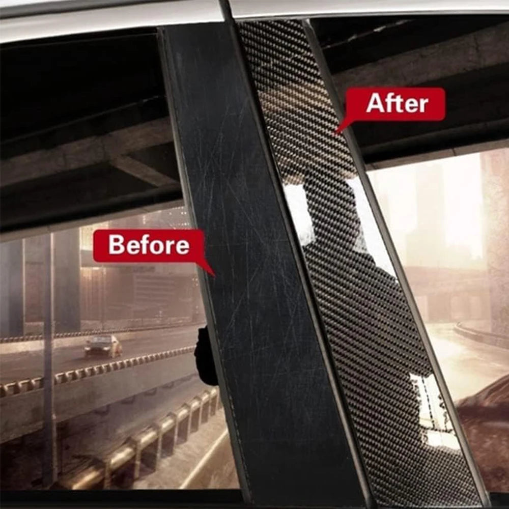 Black 3D carbon fiber car door sill protector strip by Prime Deal Zone, waterproof, anti-scratch tape for side mirrors and auto protection