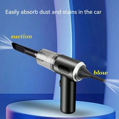 Prime Deal Zone 3-in-1 handheld vacuum cleaner with integrated suction and blowing functions, USB rechargeable for car and household use.
