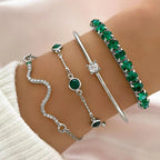 snake and gemstone rhinestone bangle set - view 9