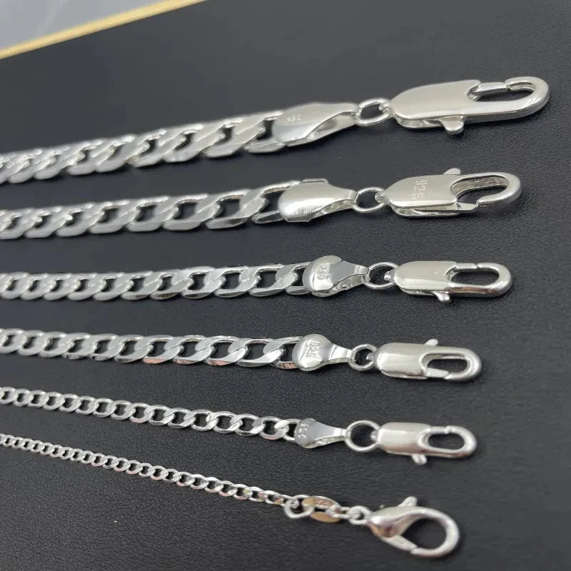 925 Sterling Silver Face Chain Necklace for Men & Women
