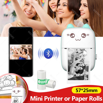 INSTOFC 58mm Mini Bluetooth Thermal Printer | Portable Photo, Label & Sticker Printer for iOS & Android