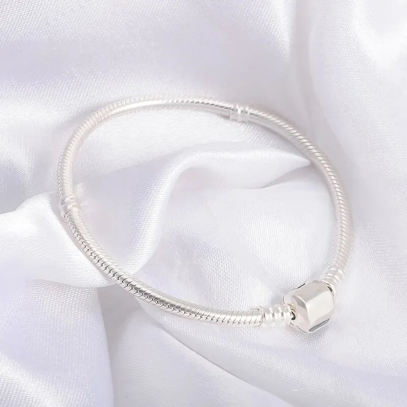 925 sterling silver snake chain bracelet, smooth - view 11