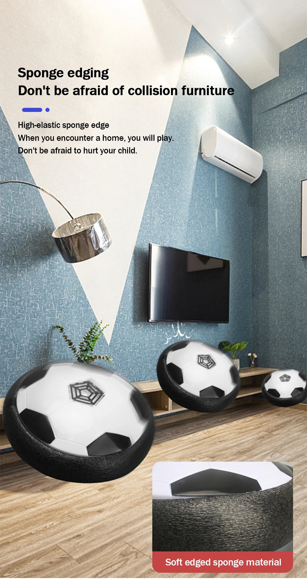 HOMEFISH battery-powered electric light air cushion indoor soccer ball for parent-child exercise by Prime Deal Zone