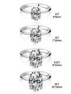 925 sterling silver oval zircon ring, prong set - view 4