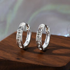 Sterling silver zircon circle stud earrings - view 4
