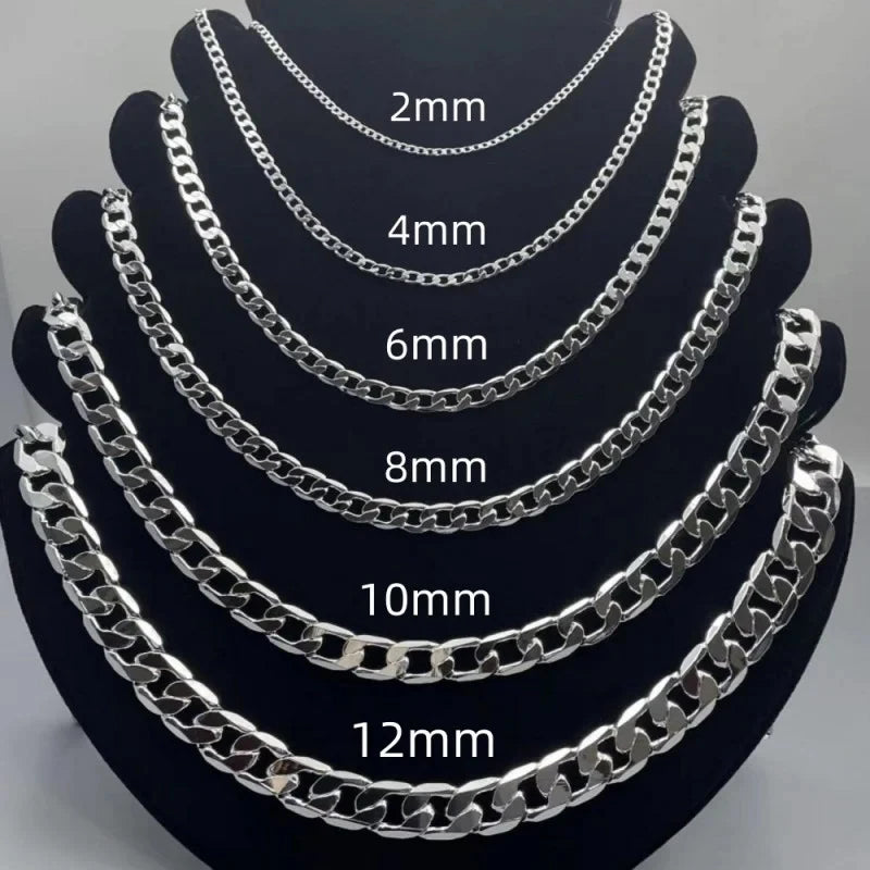 925 sterling silver face chain necklace for men and women