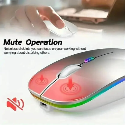 Wireless Prime Deal Zone rechargeable silent LED backlit optical mouse with Bluetooth and 2.4GHz receiver for PC and laptop use.