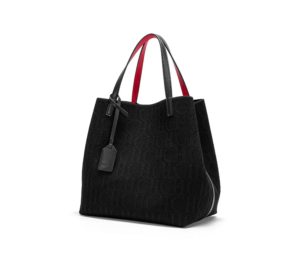 Prime Deal Zone large capacity craft handbag for ladies, featuring a classic pure color design with outer pocket and shoulder strap.