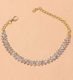 Women's copper inlaid water diamond love foot chain bracelet with elegant design, ideal for wedding and party jewelry fashion accessories.