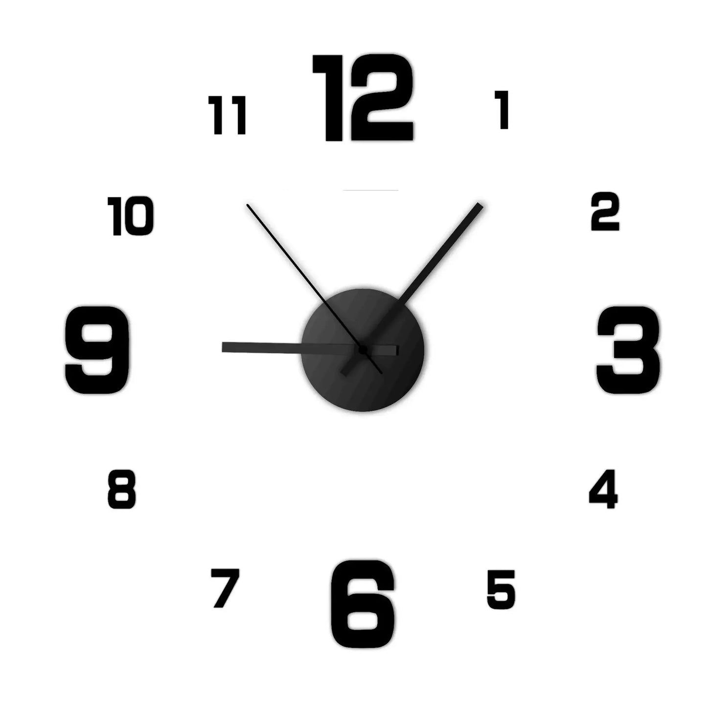 Creative frameless DIY wall clock decal by Prime Deal Zone, silent clock design perfect for living room or office wall decoration.