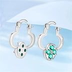 925 sterling silver zircon drop earrings, four-leaf clover and star - view 6