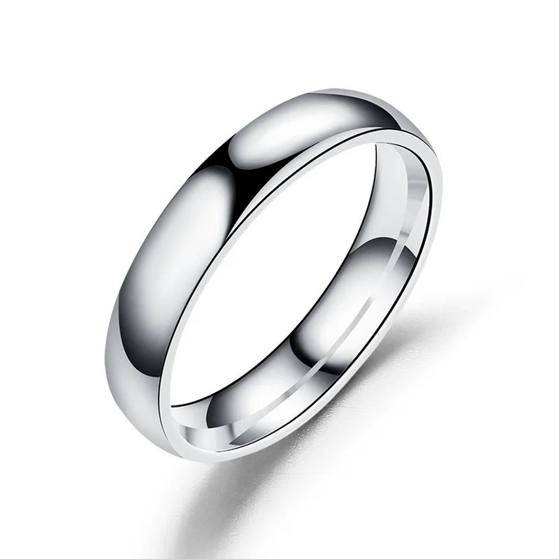 Stainless Steel 6mm Polished Band Ring — 4 Colours, Sizes 5–13