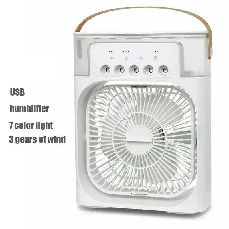 Portable Prime Deal Zone 3-in-1 mini air cooler with LED night light, humidifier, and adjustable airflow for home or office use.