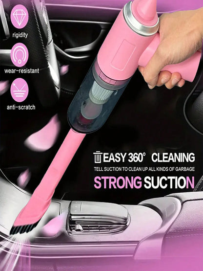 Prime Deal Zone 3-in-1 compact vacuum cleaner with suction and blowing functions, USB rechargeable for car and household use.