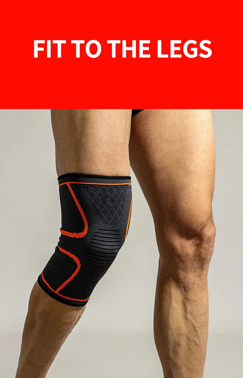 Prime Deal Zone elastic breathable compression knee support sleeve for basketball, running, and cycling, shown on a model's knee.