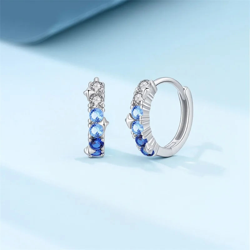 925 sterling silver zircon drop earrings, four-leaf clover and star - view 4