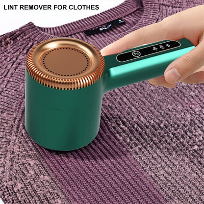 Prime Deal Zone USB rechargeable fabric shaver removing lint and fuzz from a sweater, electric fuzz and hair ball remover.