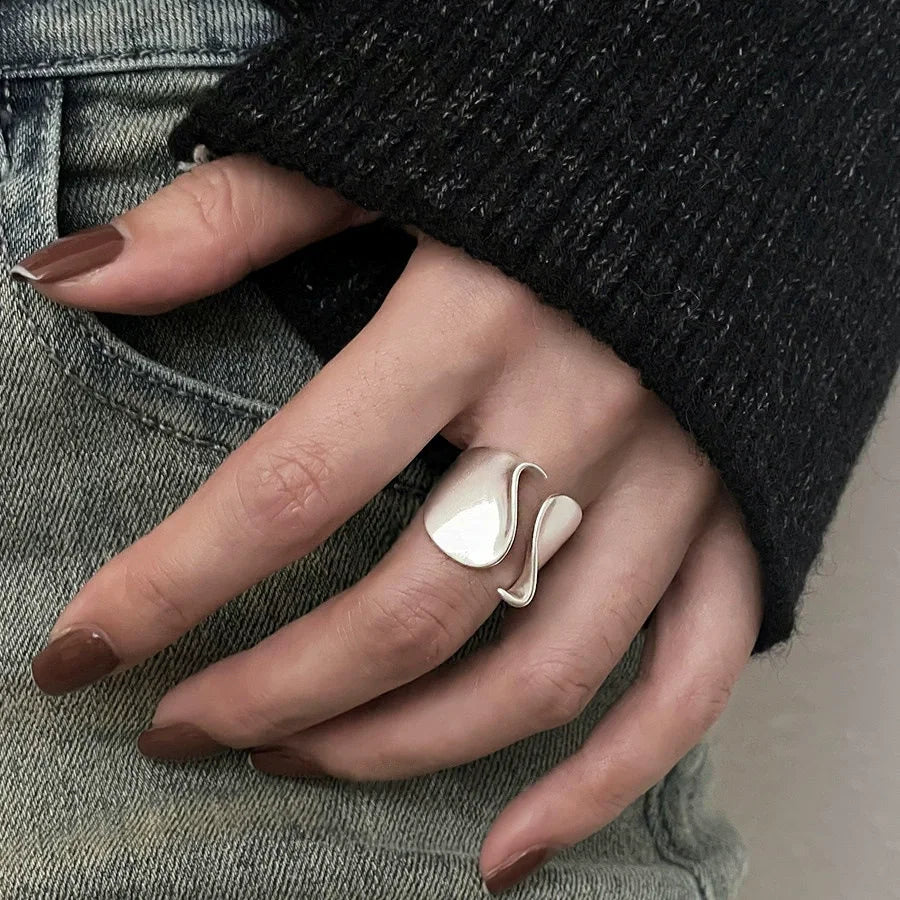 925 Sterling Silver Minimalist Couple Rings, Handmade
