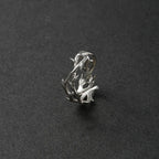 silver-plated vintage branch and thorn couple ring - view 8