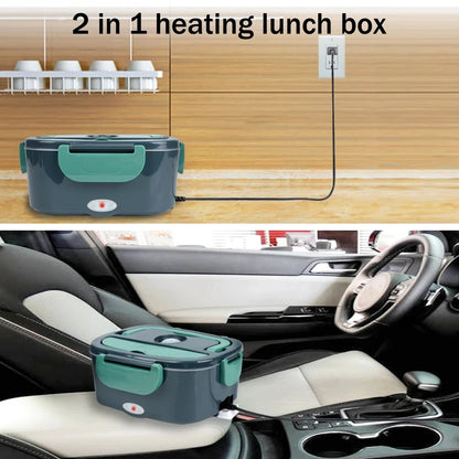 Prime Deal Zone 1.5L 60W electric portable lunch box food warmer with leak-proof design, suitable for car or home use.