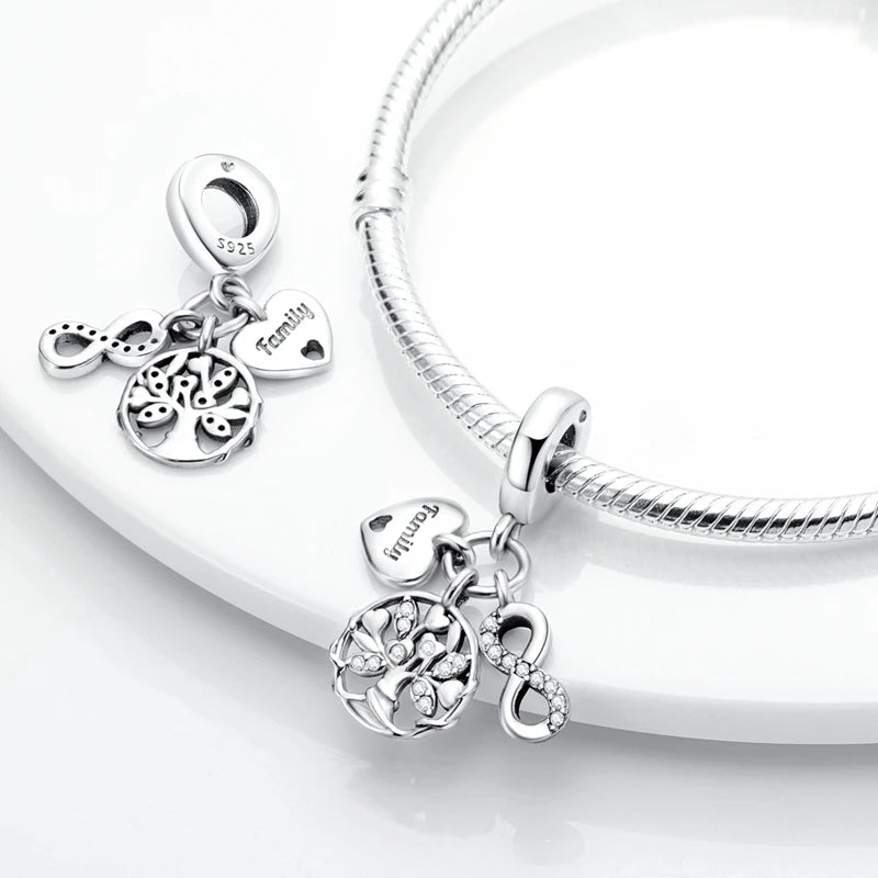 925 sterling silver charm beads, hearts and sweet love designs - view 2