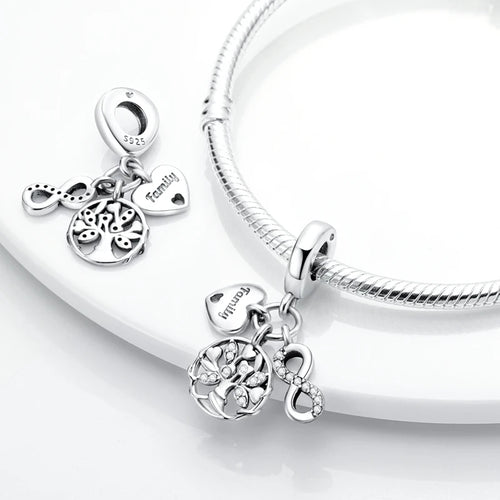 925 sterling silver charm beads, hearts and sweet love designs - view 2