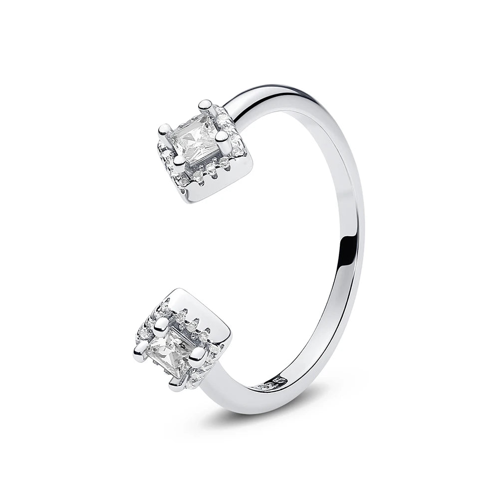 925 Sterling Silver Crown Heart Ring with Zircon