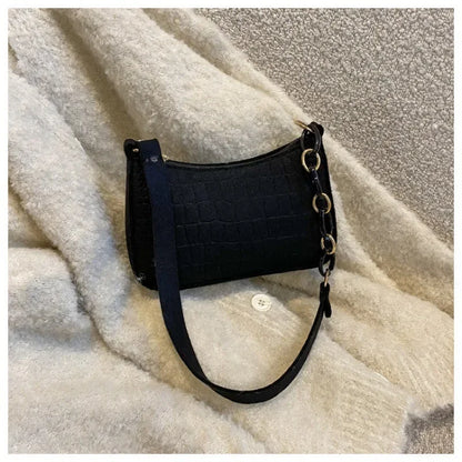 Women's elegant embossed felt handbag with chain strap, multifunctional portable Prime Deal Zone bag for stylish everyday use.