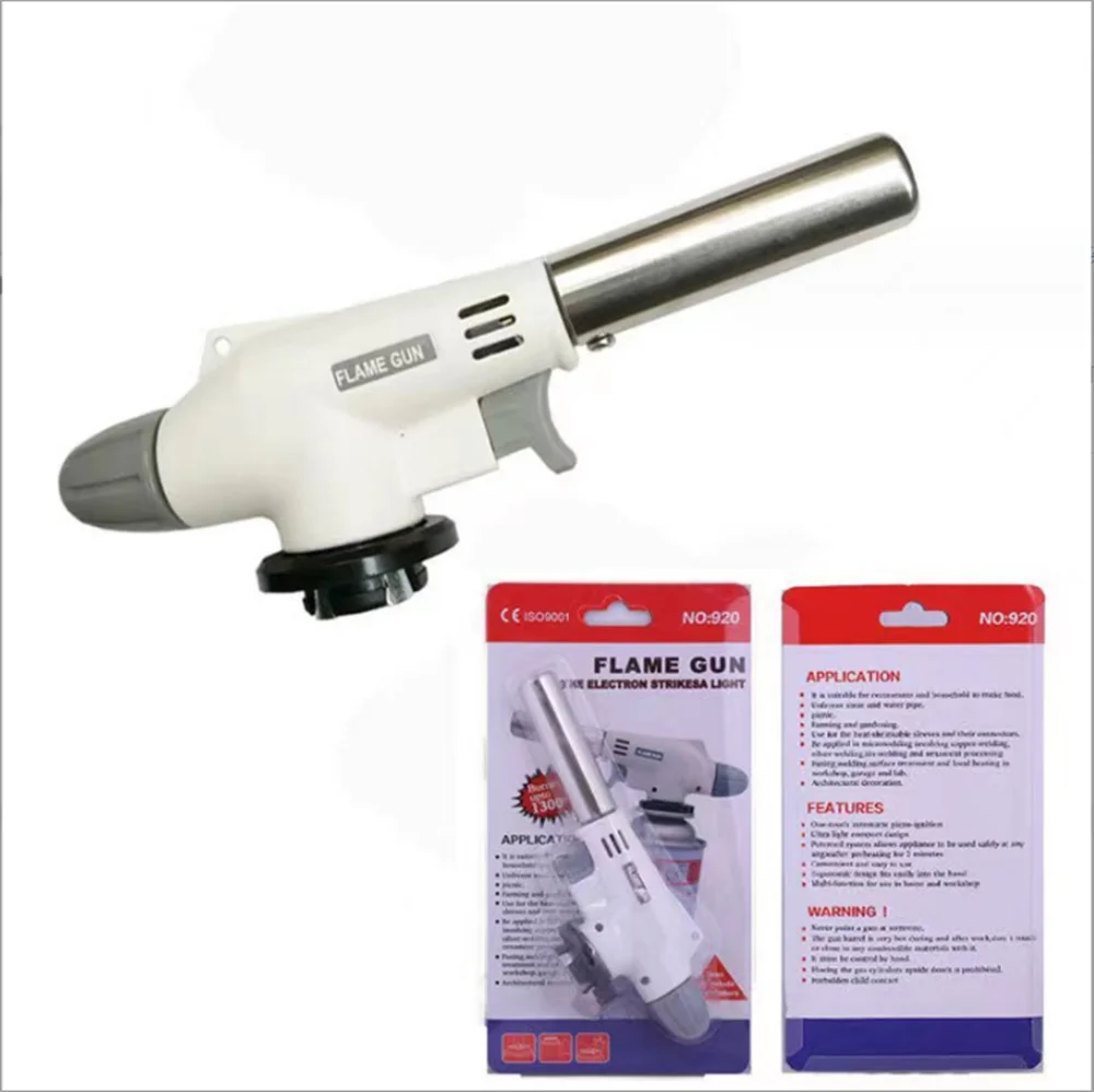 Prime Deal Zone torch welding gas burner with auto-ignition, featuring a flame gun for BBQ, camping, and cooking applications.