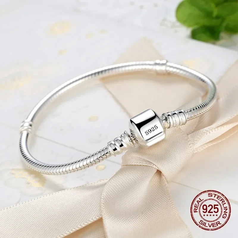 925 sterling silver snake chain bracelet, slim - view 6