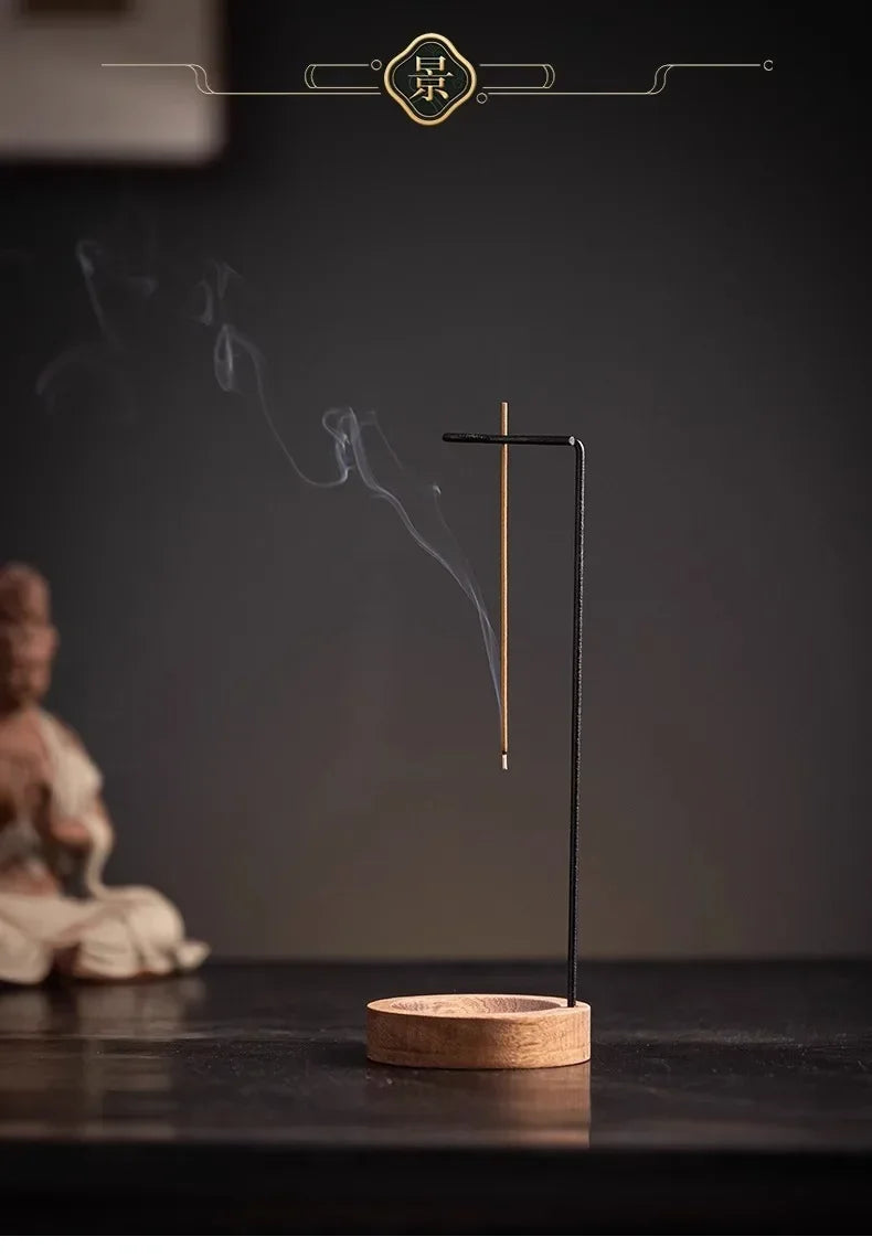 Wooden round incense tray holder for incense sticks, decorative bedroom and yoga decor by Prime Deal Zone.