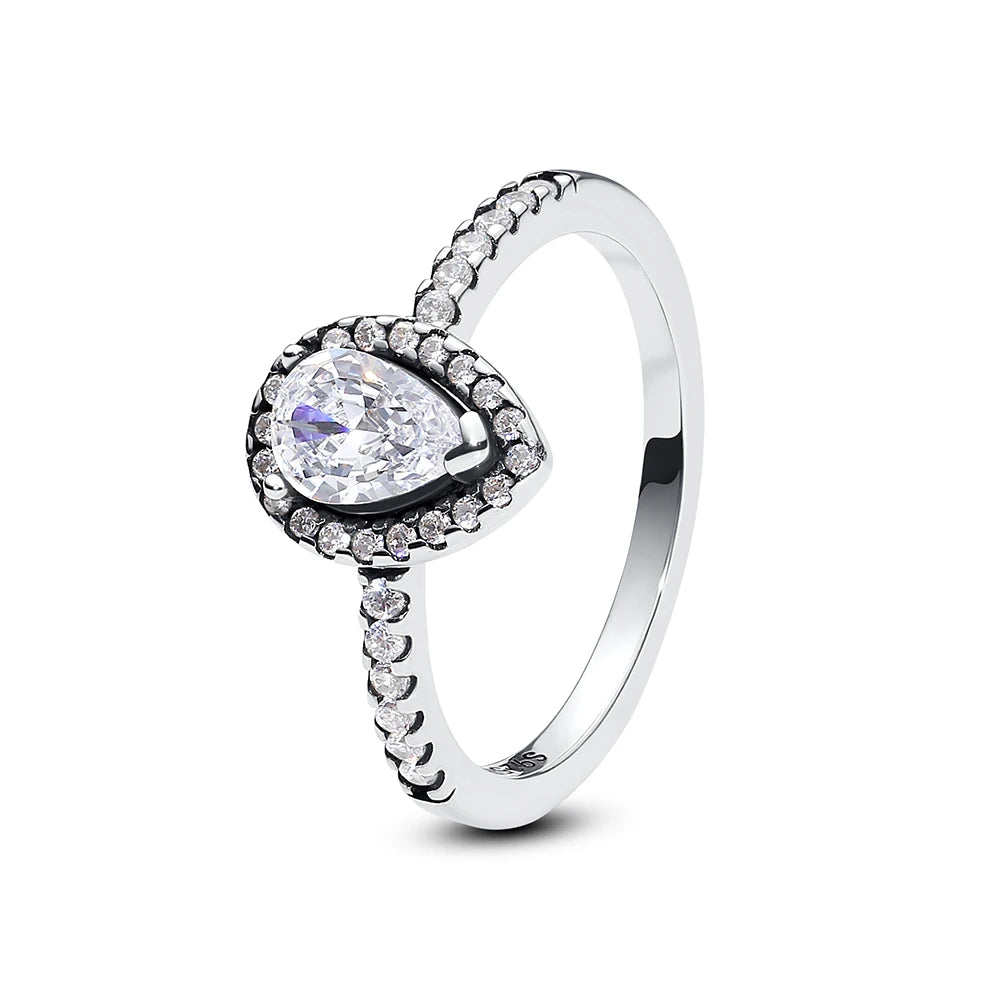 925 Sterling Silver Crown Heart Ring with Zircon
