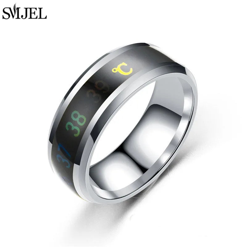 stainless steel body temperature display ring - view 3