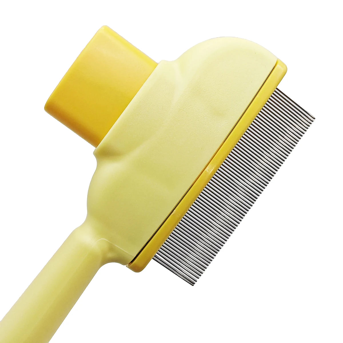 Prime Deal Zone self-cleaning dog and cat brush with ergonomic handle and metal comb for grooming, dematting, and removing pet hair.