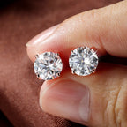 925 sterling silver moissanite stud earrings, multi-tone - view 2