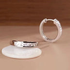 Sterling silver zircon circle stud earrings - view 15