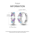 925 sterling silver butterfly hoop earrings, coloured zircon accents - view 19
