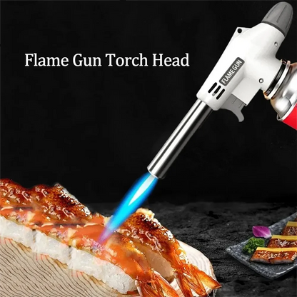 Prime Deal Zone torch welding gas burner with auto-ignition, flame gun for BBQ, camping, and cooking applications.