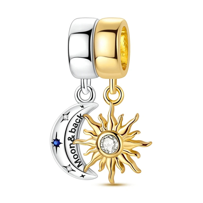 925 Sterling Silver Gold-Tone Charm Beads — Crosses, Bows & Mixed Designs