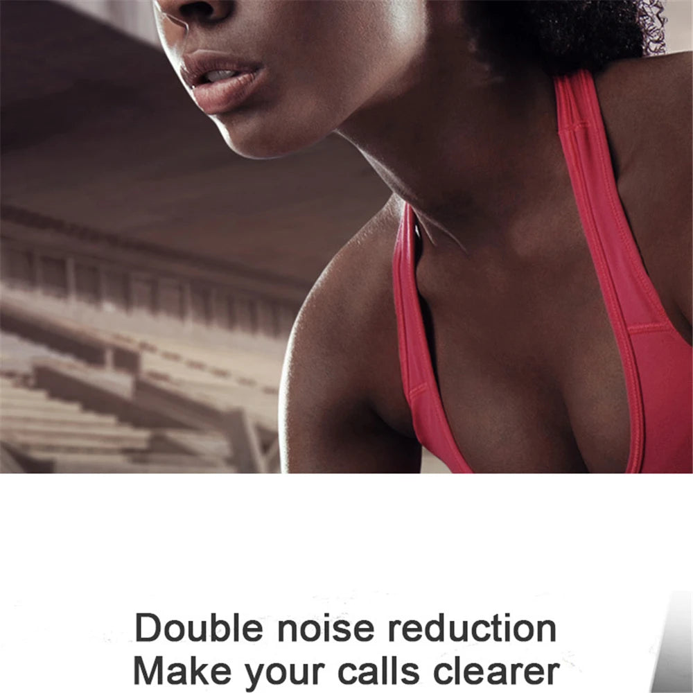 Wireless Bluetooth A6S earphones with touch control and LED display, stereo sound, compatible with Xiaomi and Huawei smartphones.