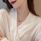 cherry pendant necklace, red resin charm - view 4